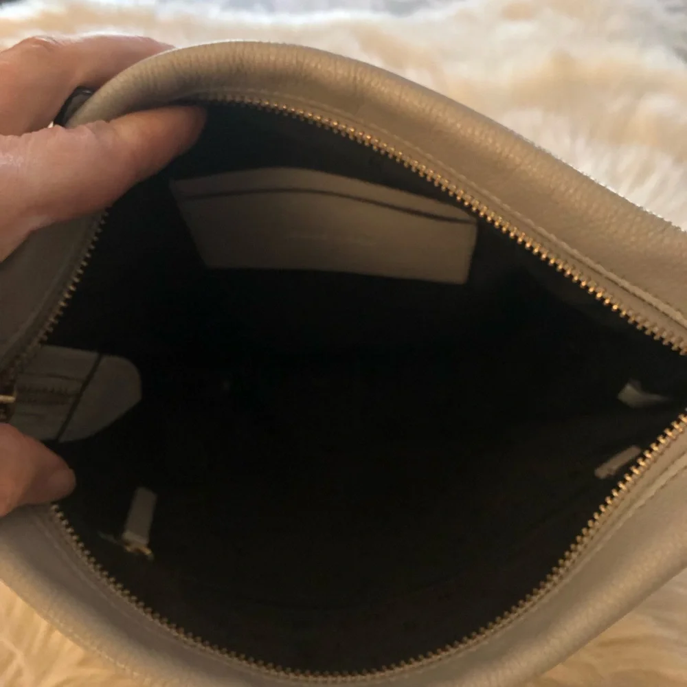 Cole Haan gray leather crossbody handbag purse